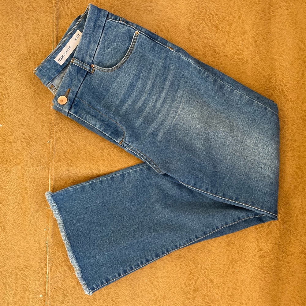 ASOS 30/32 high rise flare light stretch denim